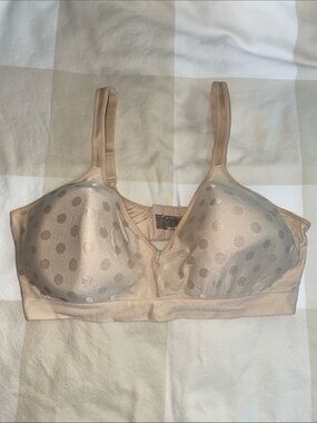Hanes Beige Polka Dot Wireless Bra